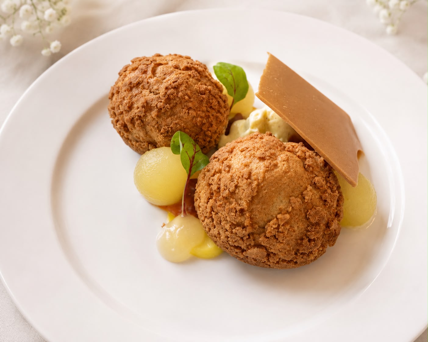 Custard choux puffs